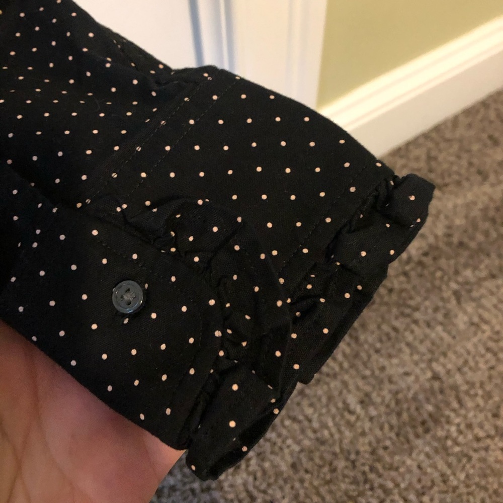 Polka Dot Ruffle Button Down - Picture 3 of 5